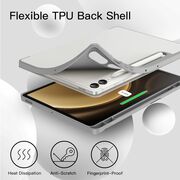 Husa pentru Samsung Galaxy Tab S9 Plus / S9 FE Plus, Tab S10 Plus 12.4 inch Soft Shell UltraSlim tip stand, functie sleep/wake-up si slot pentru S-Pen, space grey