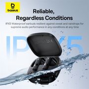 Casti Bluetooth TWS Noise Cancelling Baseus Bowie E20, negru