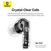 Casti Baseus - wireless earbuds bowie e20 (a00069700223-00) - bluetooth 5.3, true wireless, 2 enc mics, powerful bass, ipx5 - alb