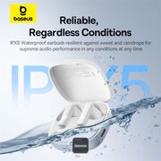 Casti Baseus - wireless earbuds bowie e20 (a00069700223-00) - bluetooth 5.3, true wireless, 2 enc mics, powerful bass, ipx5 - alb
