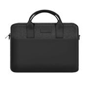 Geanta pentru laptop / tableta pana la 14.5 inch Premium Quality, curea de umar, buzunar frontal cu fermoar, multiple compartimente, negru