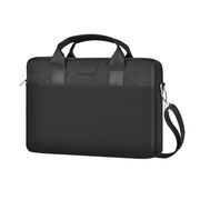 Geanta pentru laptop / tableta pana la 14.5 inch Premium Quality, curea de umar, buzunar frontal cu fermoar, multiple compartimente, negru