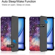 Husa pentru Apple iPad Pro 11 (2024) M4 cu functie wake-up/sleep, tip stand, galaxy