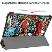 Husa pentru Apple iPad Air 13 2025 / 2024 M3, M2 cu functie wake-up/sleep, tip stand, graffiti