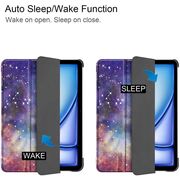Husa pentru Apple iPad Air 13 2025 / 2024 M3, M2 cu functie wake-up/sleep, tip stand, galaxy
