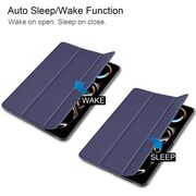 Husa pentru Apple iPad Pro 11 (2024) M4 cu functie wake-up/sleep, tip stand, navy blue