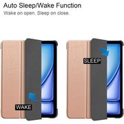 Husa pentru Apple iPad Air 13 2025 / 2024 M3, M2 cu functie wake-up/sleep, tip stand, rose gold
