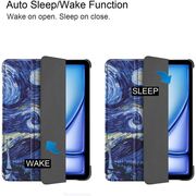 Husa pentru Apple iPad Pro 11 (2024) M4 cu functie wake-up/sleep, tip stand, starry night