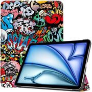 Husa pentru Apple iPad Air 13 2025 / 2024 M3, M2 cu functie wake-up/sleep, tip stand, graffiti