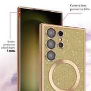 Husa pentru iPhone 14 Plus cu MagSafe Sparkle Glare Detachable Layer, cu protectie lentile - light purple