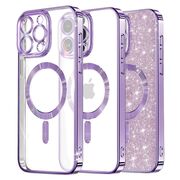 Husa pentru iPhone 14 Pro Max cu MagSafe Sparkle Glare Detachable Layer, cu protectie lentile - light purple