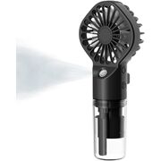 Ventilator portabil 2 in 1 cu umidificator, reincarcabil, 4 viteze, silentios, negru