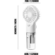 Ventilator portabil 2 in 1 cu umidificator, reincarcabil, 4 viteze, silentios, alb