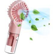 Ventilator portabil 2 in 1 cu umidificator, reincarcabil, 4 viteze, silentios, roz