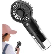 Ventilator portabil 2 in 1 cu umidificator, reincarcabil, 4 viteze, silentios, negru