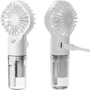 Ventilator portabil 2 in 1 cu umidificator, reincarcabil, 4 viteze, silentios, alb