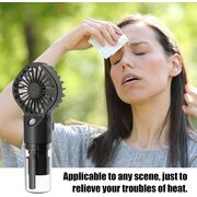 Ventilator portabil 2 in 1 cu umidificator, reincarcabil, 4 viteze, silentios, negru