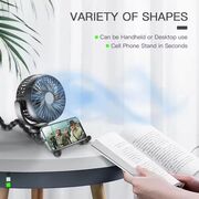 Ventilator portabil cu tripod flexibil octopus, reglabil 360 grade, 3 viteze, diametru 11 cm, reincarcabil, alb