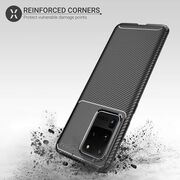 Husa Samsung Galaxy S20 Ultra Techsuit CarbonFiber, negru