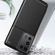 Husa Samsung Galaxy S21 Ultra 5G Techsuit CarbonFiber, negru