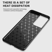 Husa Samsung Galaxy S21 Ultra 5G Techsuit CarbonFiber, negru