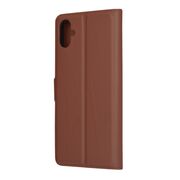 Husa pentru  Samsung Galaxy A05 tip carte cu inchidere magnetica, compartimente pentru carduri si functie stand, maro