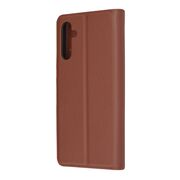 Husa pentru  Samsung Galaxy A14 4G, 5G tip carte cu inchidere magnetica, compartimente pentru carduri si functie stand, maro