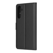 Husa pentru  Samsung Galaxy A25 tip carte cu inchidere magnetica, compartimente pentru carduri si functie stand, negru