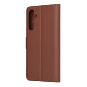 Husa pentru  Samsung Galaxy A25 tip carte cu inchidere magnetica, compartimente pentru carduri si functie stand, maro