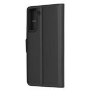 Husa pentru Samsung Galaxy S21 5G  tip carte cu inchidere magnetica, compartimente pentru carduri si functie stand, negru