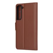 Husa pentru  Samsung Galaxy S22 5G tip carte cu inchidere magnetica, compartimente pentru carduri si functie stand, maro