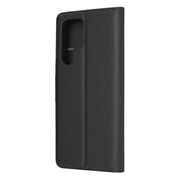 Husa pentru  Samsung Galaxy S22 Ultra 5G tip carte cu inchidere magnetica, compartimente pentru carduri si functie stand, negru