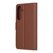 Husa pentru  Samsung Galaxy S24+ Plus tip carte cu inchidere magnetica, compartimente pentru carduri si functie stand, maro