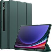 Husa pentru Samsung Galaxy Tab S10 Ultra / S9 Ultra 14.6 inch Soft Shell UltraSlim tip stand, functie sleep/wake-up si slot pentru S-Pen, verde inchis