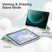 Husa pentru Samsung Galaxy Tab S10 Ultra / S9 Ultra 14.6 inch Soft Shell UltraSlim tip stand, functie sleep/wake-up si slot pentru S-Pen, verde deschis