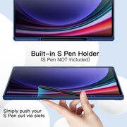 Husa pentru Samsung Galaxy Tab S10 Ultra / S9 Ultra 14.6 inch Soft Shell UltraSlim tip stand, functie sleep/wake-up si slot pentru S-Pen, navy blue