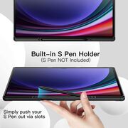 Husa pentru Samsung Galaxy Tab S8 Ultra 14.6 inch Soft Shell UltraSlim tip stand, functie sleep/wake-up si slot pentru S-Pen, negru