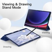 Husa pentru Samsung Galaxy Tab S10 Ultra / S9 Ultra 14.6 inch Soft Shell UltraSlim tip stand, functie sleep/wake-up si slot pentru S-Pen, navy blue