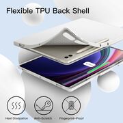 Husa pentru Samsung Galaxy Tab S10 Ultra / S9 Ultra 14.6 inch Soft Shell UltraSlim tip stand, functie sleep/wake-up si slot pentru S-Pen, grey