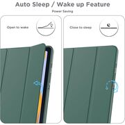Husa pentru  Samsung Galaxy Tab A9 Plus Soft Shell cu functie wake-up/sleep si compartiment pentru stylus, tip stand - Verde
