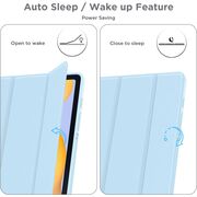 Husa pentru  Samsung Galaxy Tab A9 Plus Soft Shell cu functie wake-up/sleep si compartiment pentru stylus, tip stand - Albastru deschis