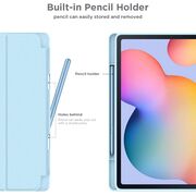 Husa pentru Samsung Galaxy Tab S6 Lite 10.4 inch 2024 / 2022 / 2020 Soft Shell cu functie wake-up/sleep si compartiment pentru S-Pen, tip stand, sky blue