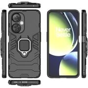 Husa pentru OnePlus Nord CE 3 Lite cu inel Armor Kickstand Tough Rugged Cover, (negru)