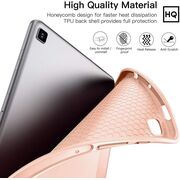 Husa pentru Samsung Galaxy Tab S6 Lite 10.4 inch 2024 / 2022 / 2020 Soft Shell cu functie wake-up/sleep si compartiment pentru S-Pen, tip stand, roz