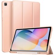 Husa pentru Samsung Galaxy Tab S6 Lite 10.4 inch 2024 / 2022 / 2020 Soft Shell cu functie wake-up/sleep si compartiment pentru S-Pen, tip stand, roz
