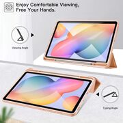 Husa pentru  Samsung Galaxy Tab A9 Plus Soft Shell cu functie wake-up/sleep si compartiment pentru stylus, tip stand - Roz