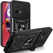 Husa pentru Motorola Moto G84 cu inel Ring Armor Kickstand Tough, protectie camera (negru)