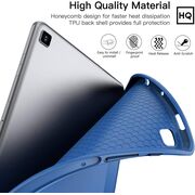 Husa pentru  Samsung Galaxy Tab A9 Plus Soft Shell cu functie wake-up/sleep si compartiment pentru stylus, tip stand - Albastru
