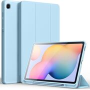 Husa pentru  Samsung Galaxy Tab A9 Plus Soft Shell cu functie wake-up/sleep si compartiment pentru stylus, tip stand - Albastru deschis