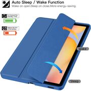 Husa pentru  Samsung Galaxy Tab A9 Plus Soft Shell cu functie wake-up/sleep si compartiment pentru stylus, tip stand - Albastru